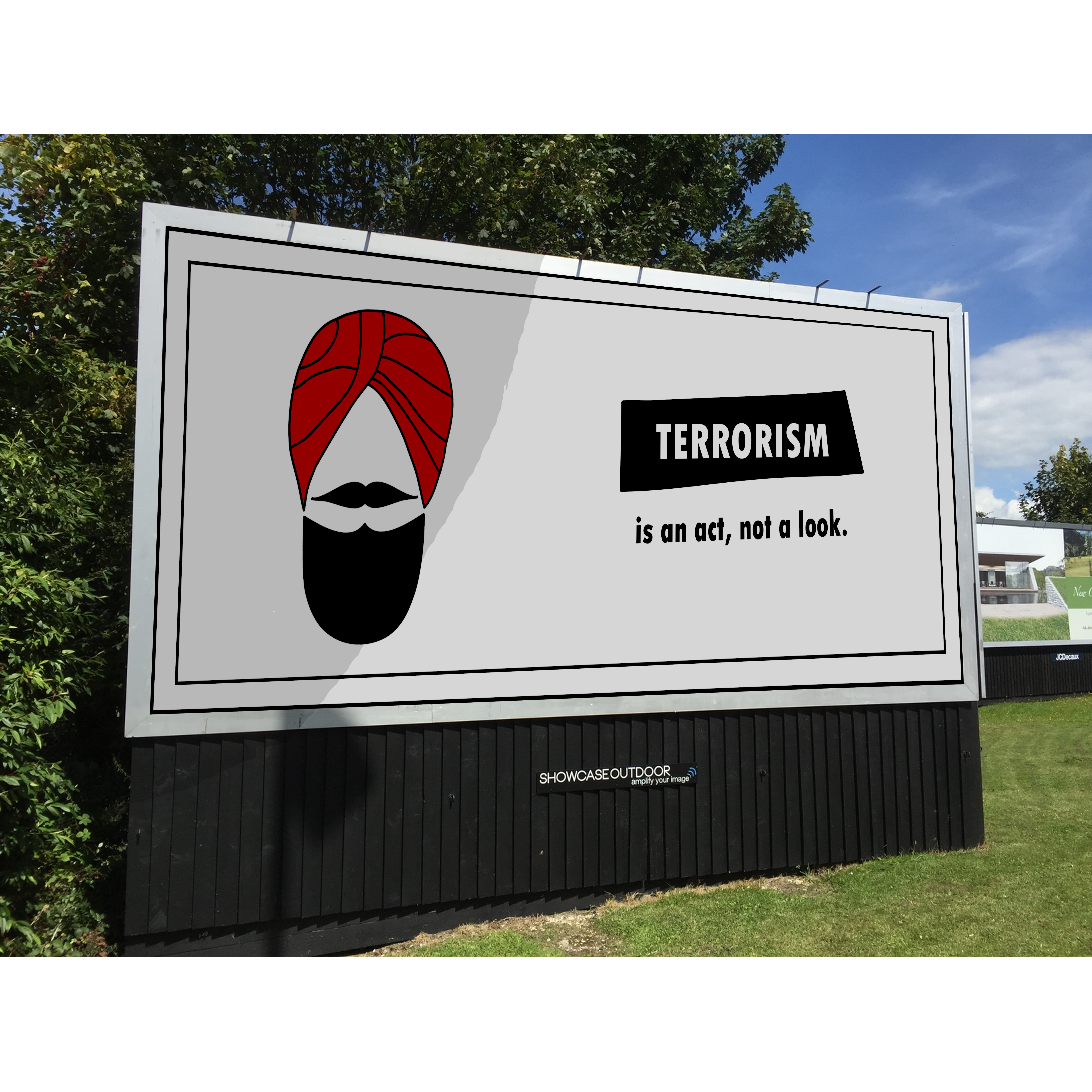 Terrorist stereotype applied billboard